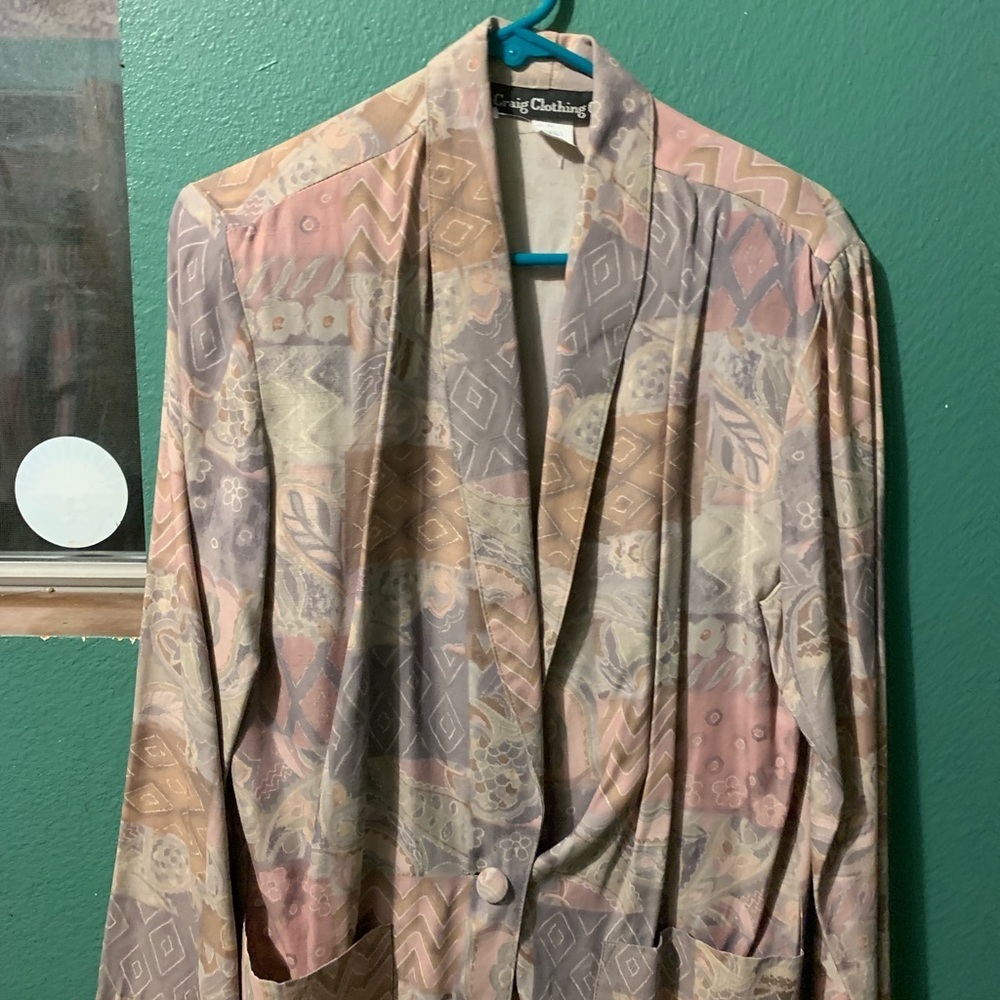 Floral one button Blazer Top & Skirt